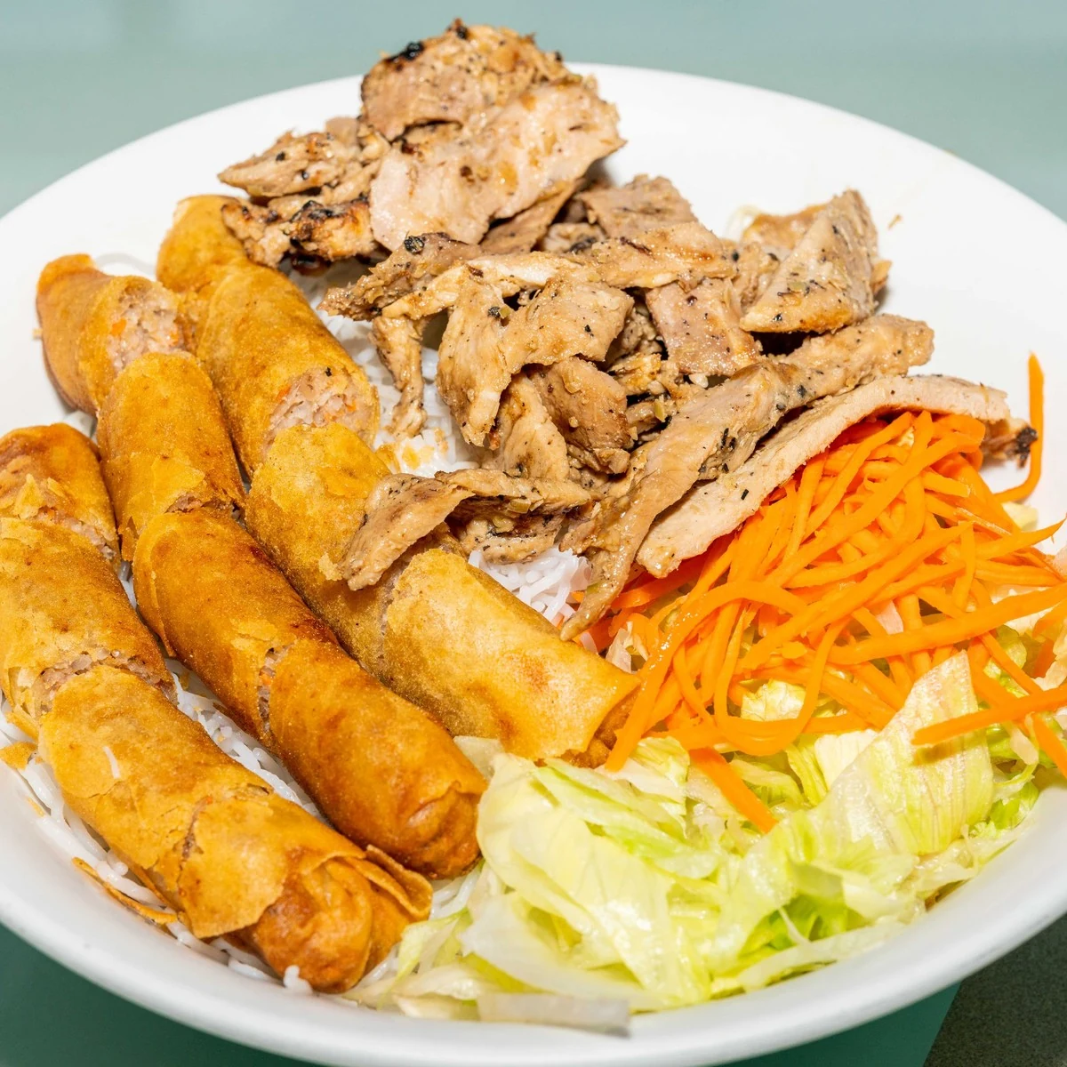 BBQ Pork and Spring Roll on Rice Vermicelli - Shawnessy Vietnamese Restaurant Calgary